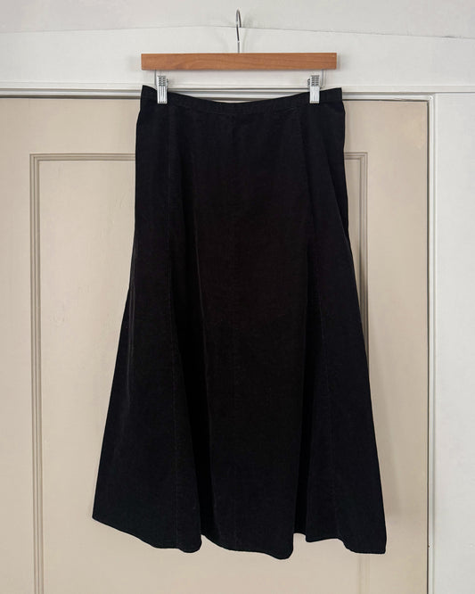 Micro Corduroy Black Skirt