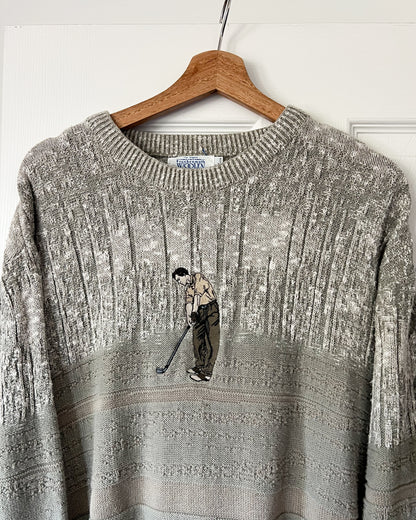Vintage Golf Textured Knitted Sweater