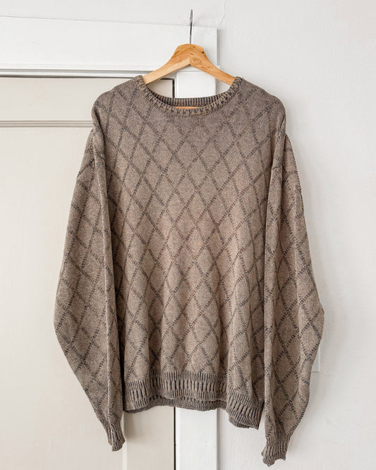 Diamond Patterned Knitted Sweater