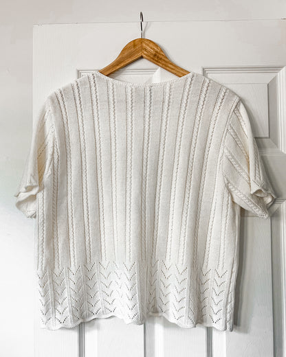 Vintage Knitted Boxy Button Up Top