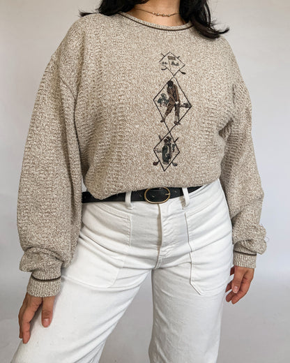 Golf Embroidered Knitted Sweater