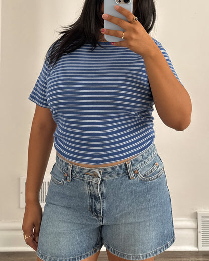 90’s Blue Striped T Shirt