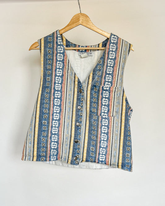 Denim Stripped Vest