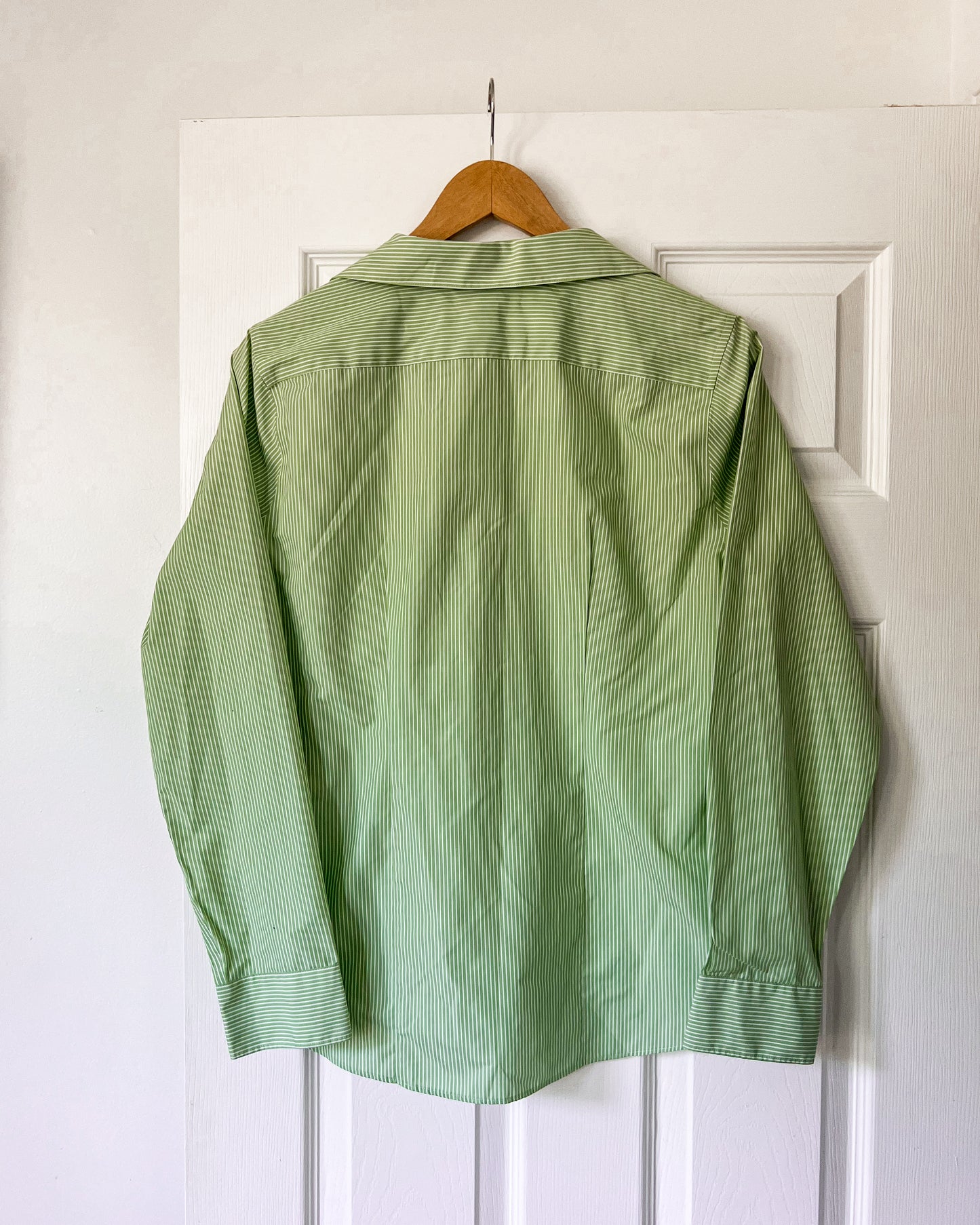 Green Striped Button Up