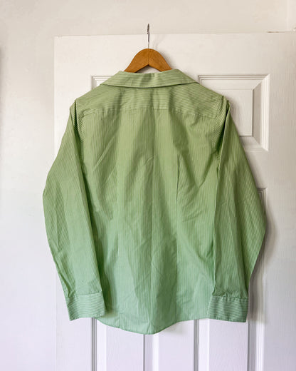 Green Striped Button Up