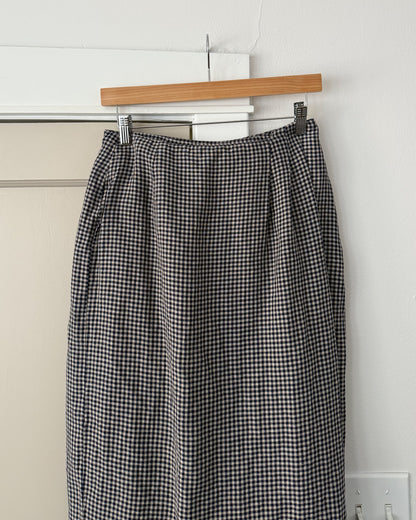 Navy Plaid Skirt