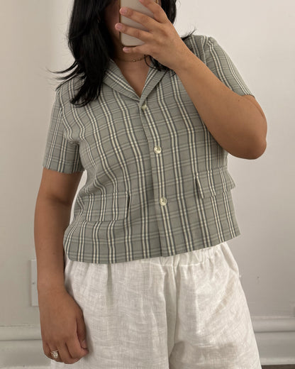 Vintage Cropped Plaid Shirt