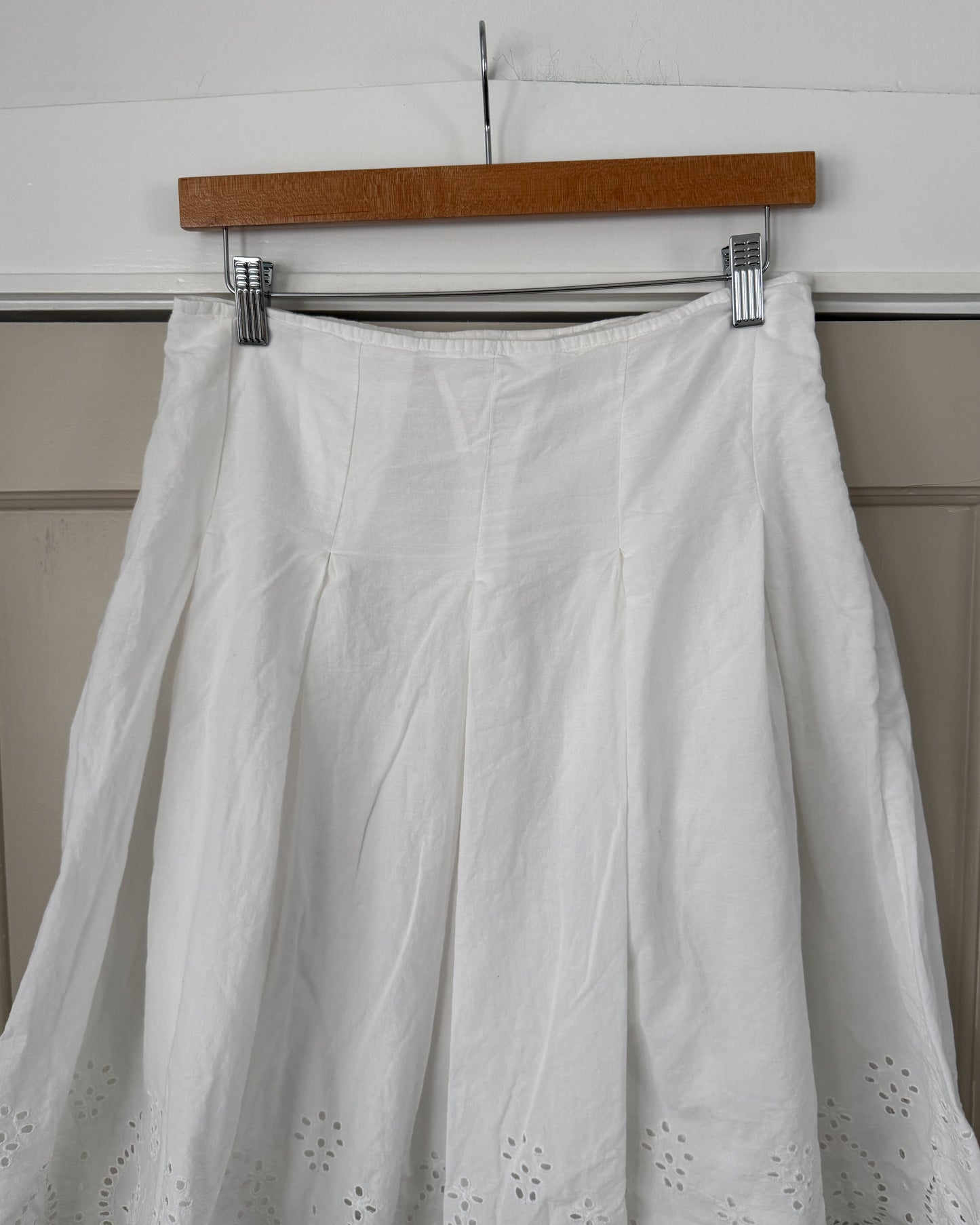 Eyelet Pleated Skirt