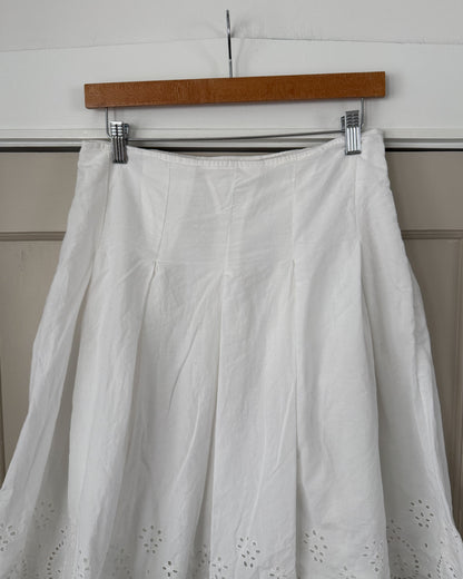 Eyelet Pleated Skirt