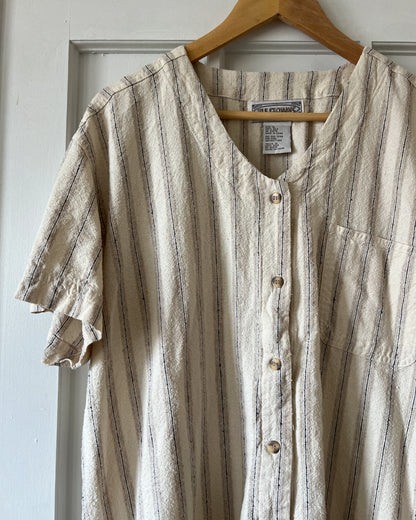 Silk Stripped Button Up