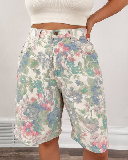 Vintage Zena Floral Denim Shorts