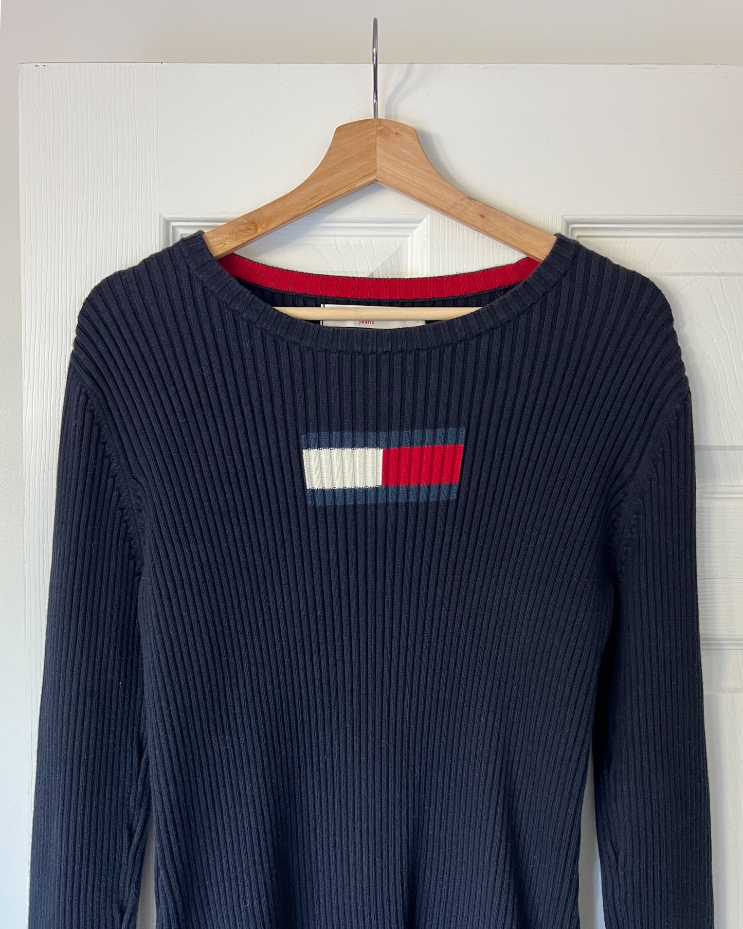 Tommy Hilfiger Navy Ribbed Sweater