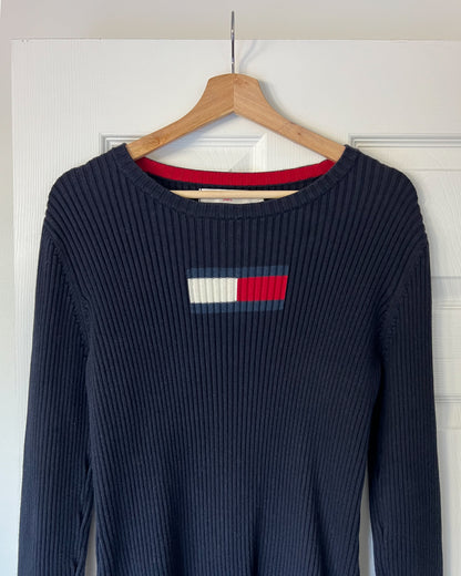 Tommy Hilfiger Navy Ribbed Sweater