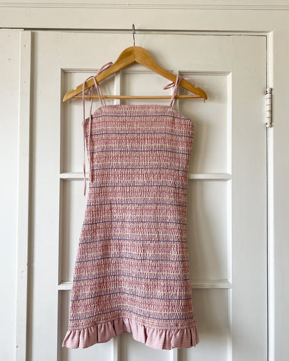 Pink Smocked Stripped Dress