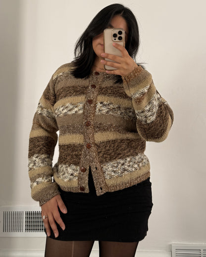 Neutral Striped Cardigan