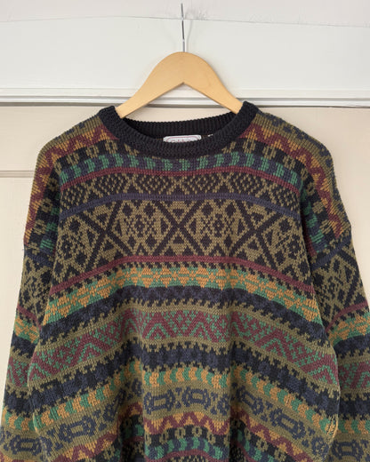 Vintage Multi Patterned Knitted Sweater