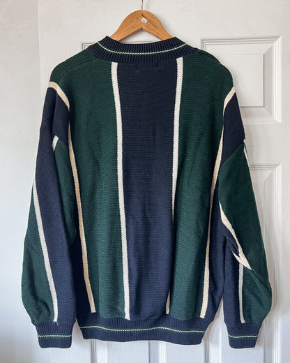 Izod V Neck Striped knitted Sweater