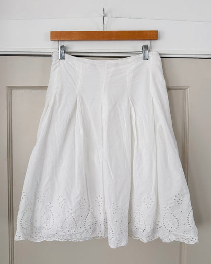 Eyelet Pleated Skirt