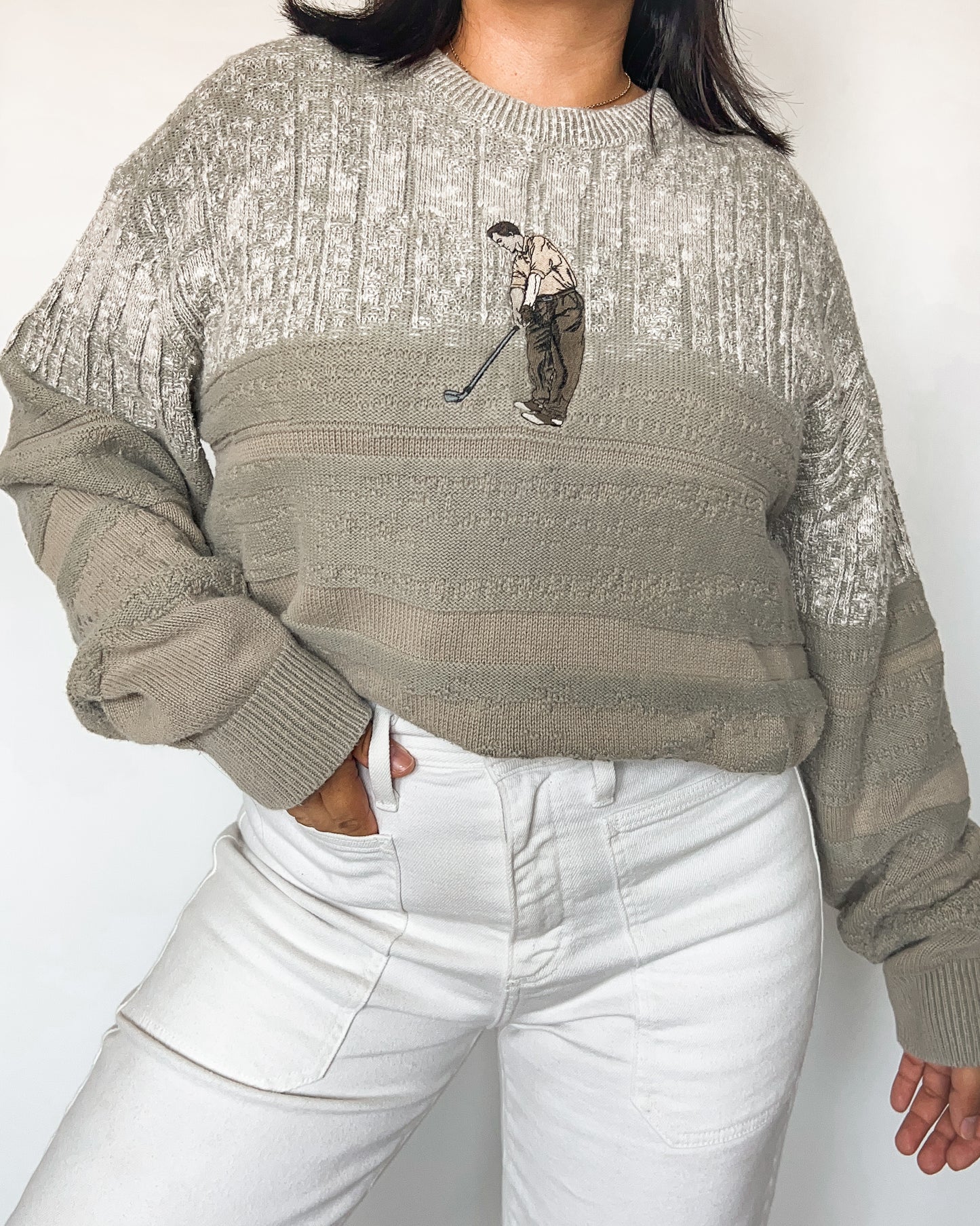 Vintage Golf Textured Knitted Sweater