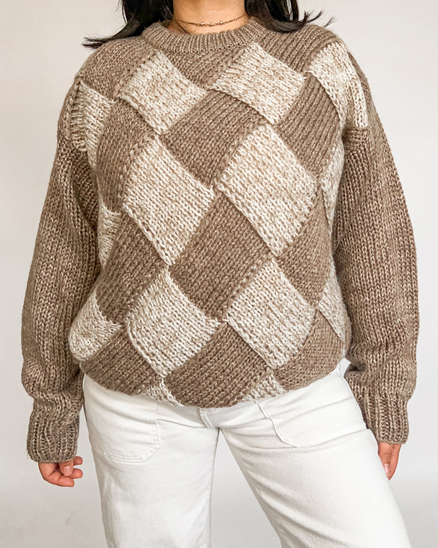 Vintage Checkered Knitted Sweater