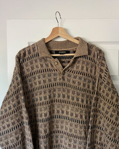 Bachrach Patterned Knitted Henley