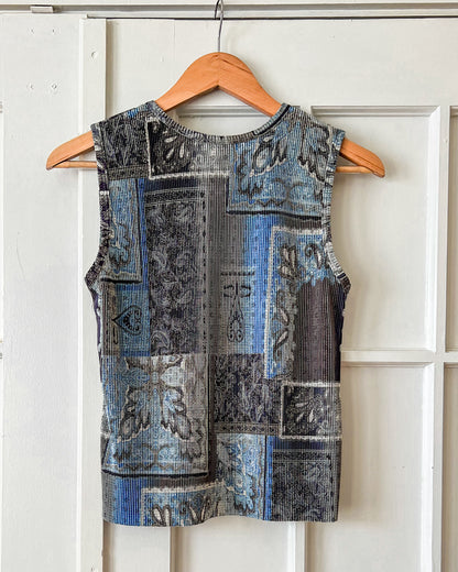 Abstract Crinkle Tank Top