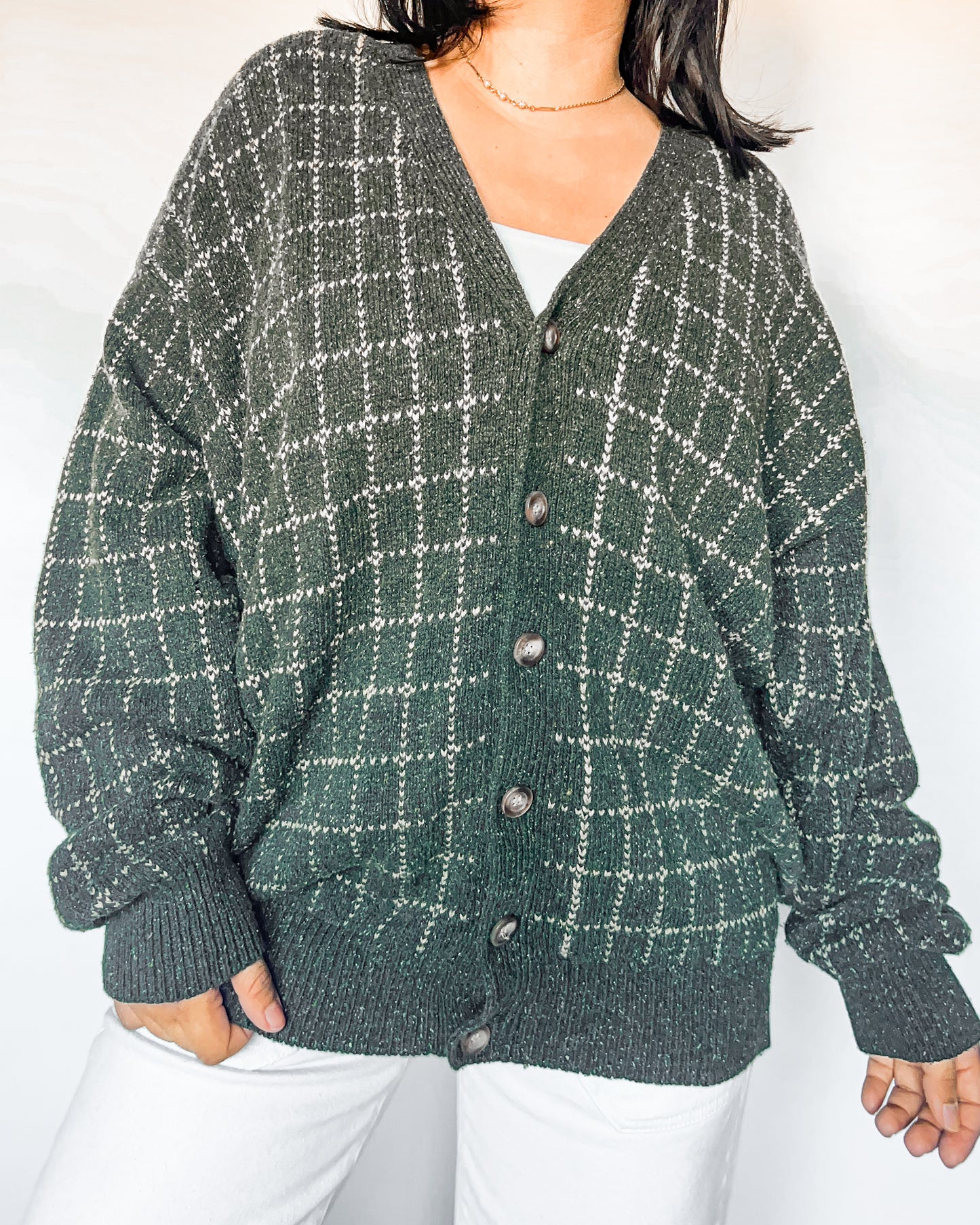 Green Silk Knitted Cardigan