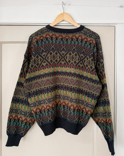 Vintage Multi Patterned Knitted Sweater