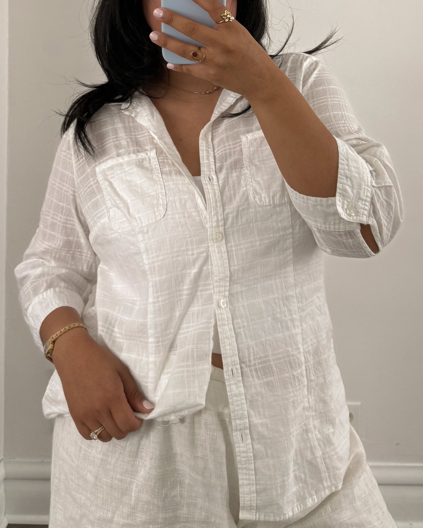 White Button Down Top