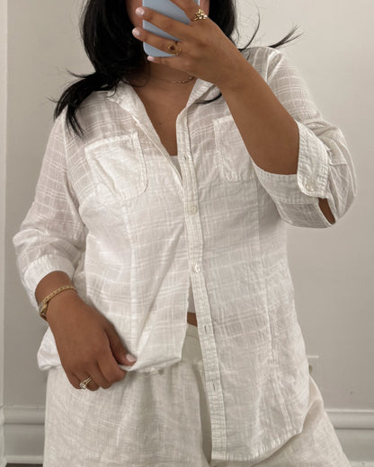 White Button Down Top
