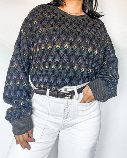 Diamond Patterned Knitted Sweater