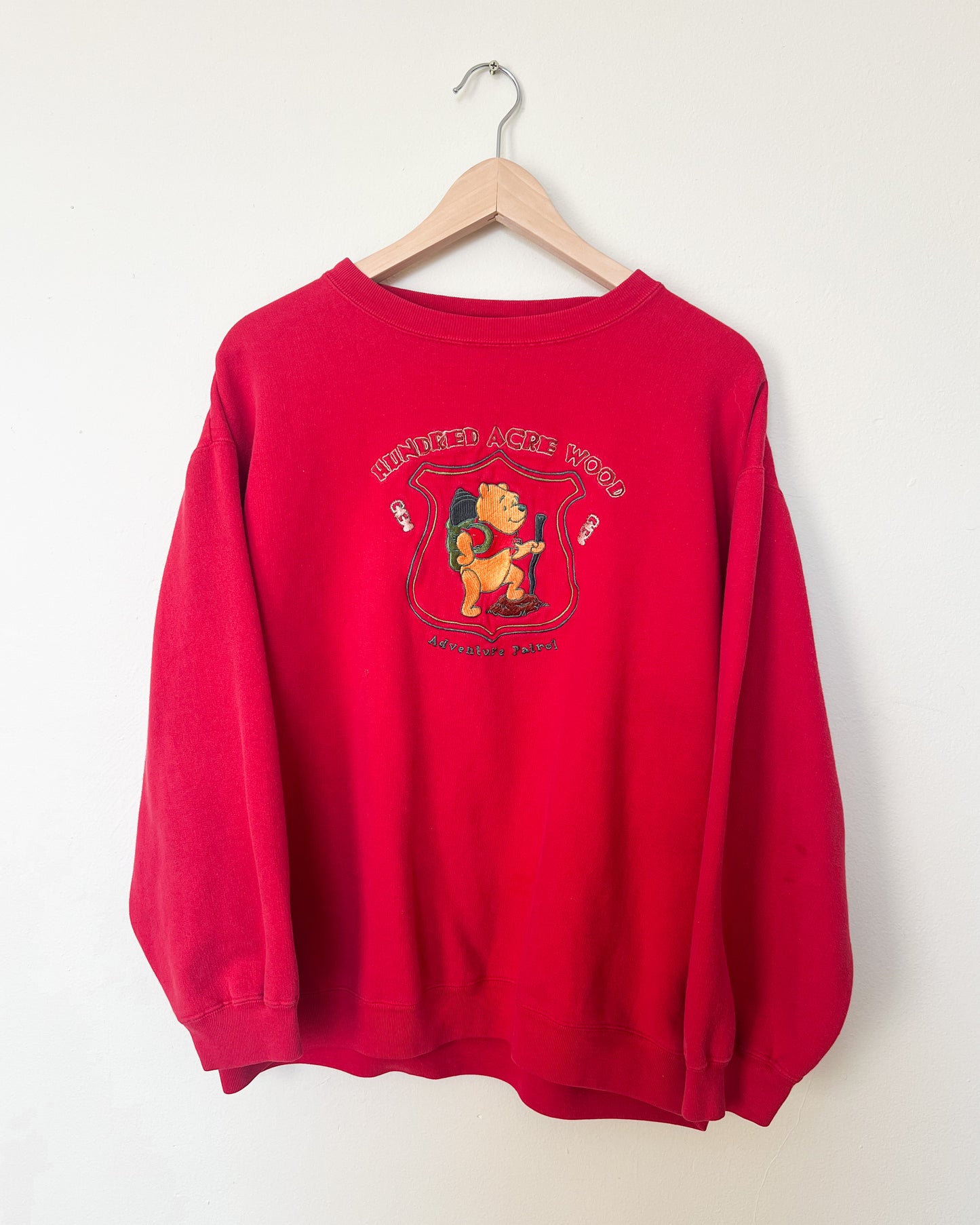 Red Winnie The Pooh Adventurer Crewneck