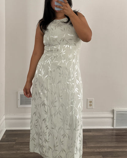 Mint Green Leaf Dress