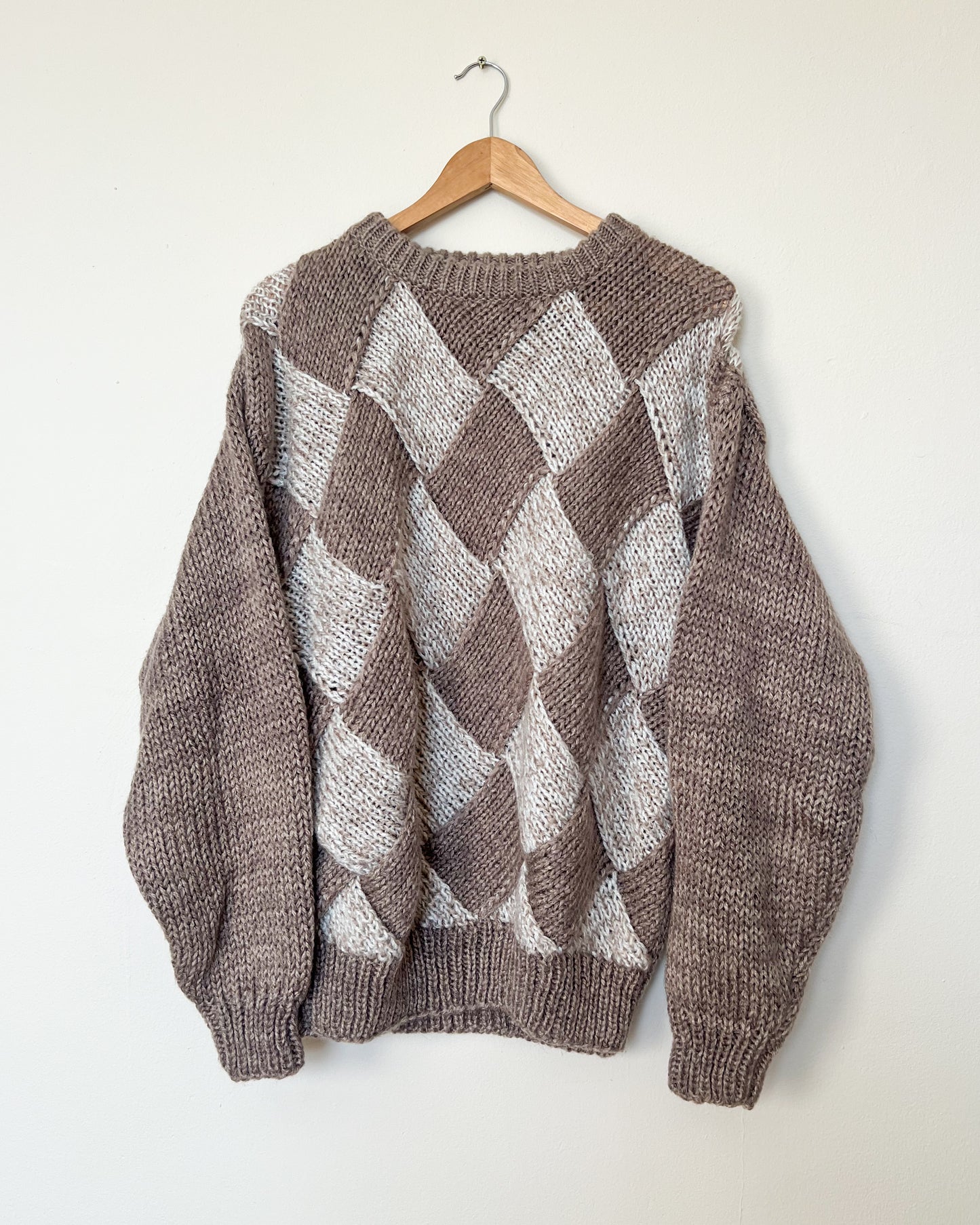 Vintage Checkered Knitted Sweater