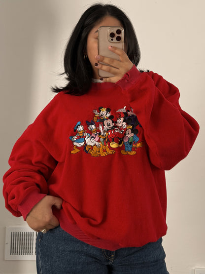 Mickey Mouse Red Fleece Crewneck