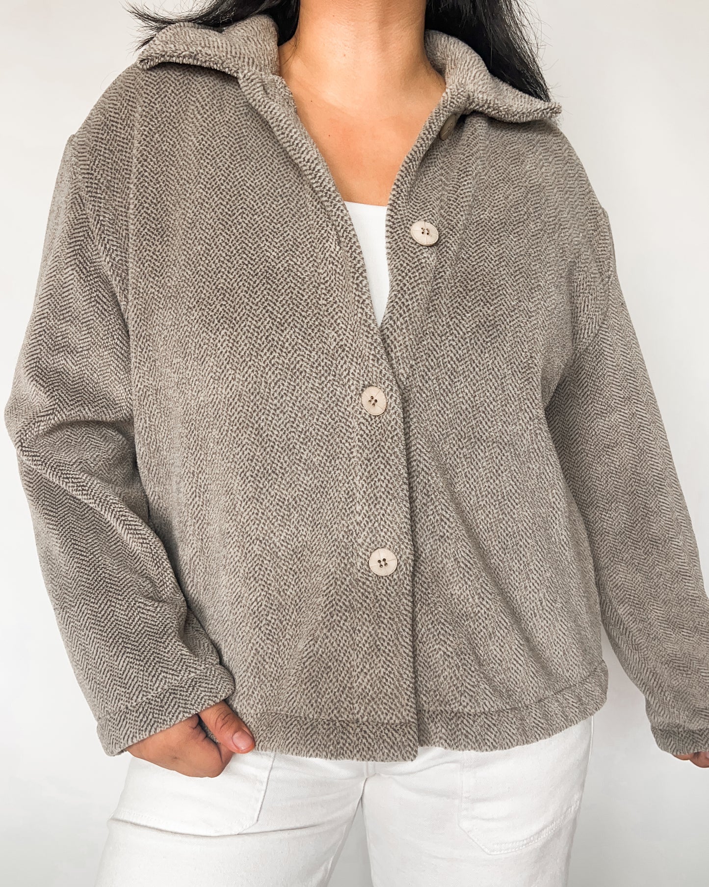 Vintage Fleece Cropped Jacket