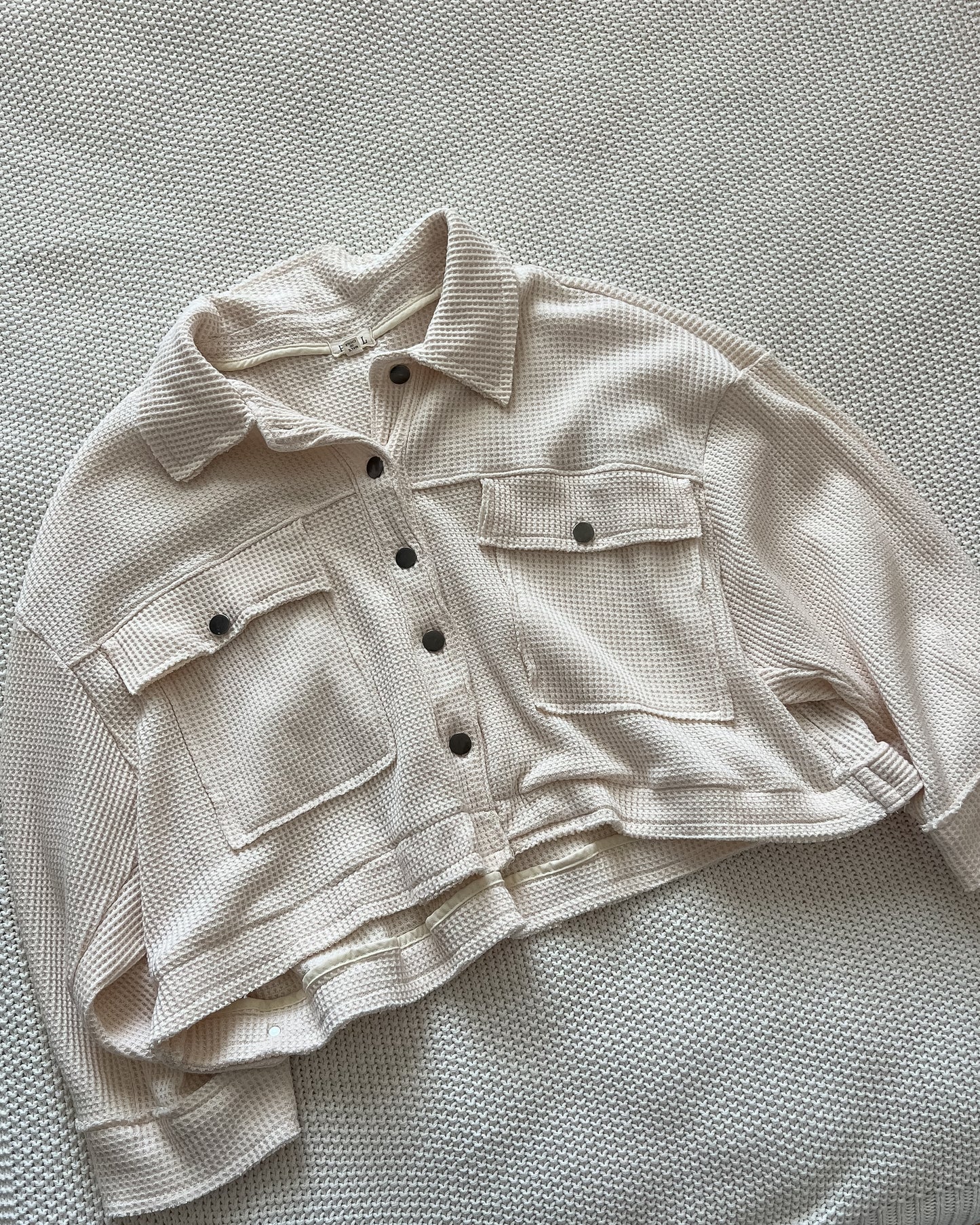 POL Waffle Knit Cropped Jacket