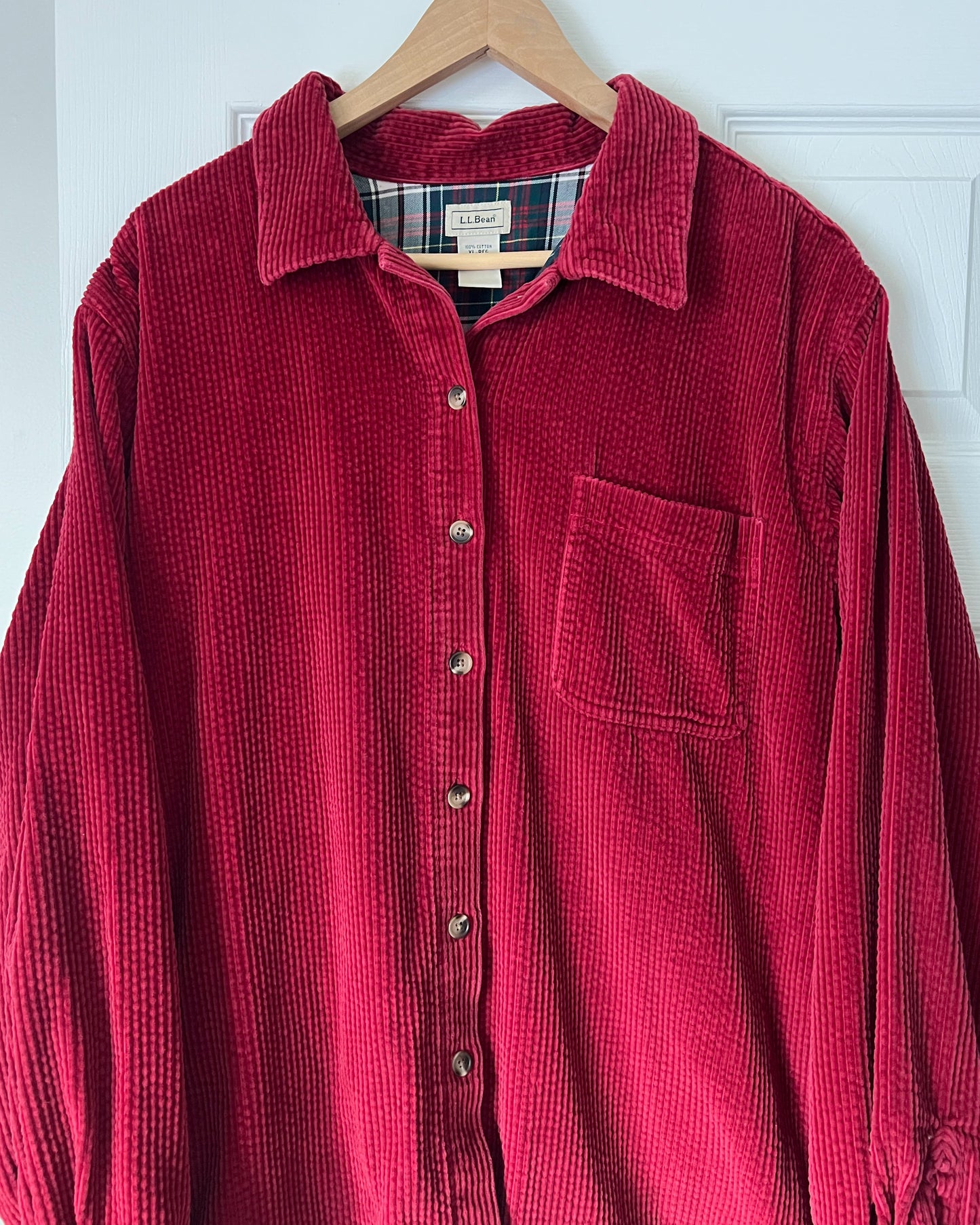 L.L. Bean Red Lined Corduroy Jacket