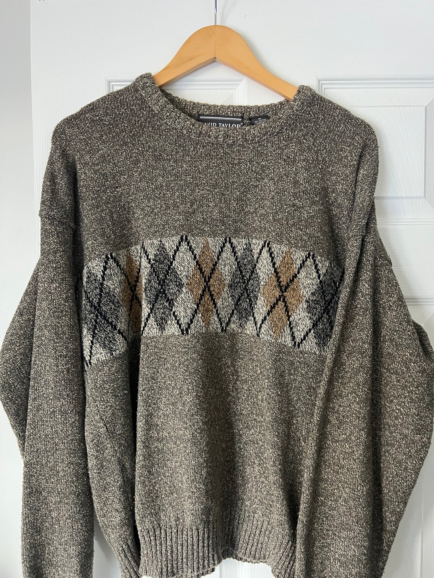 Neutral Diamond Knitted Sweater