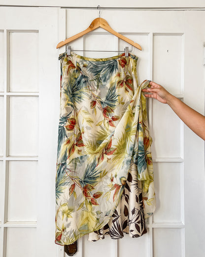 Silk Maxi Floral Skirt