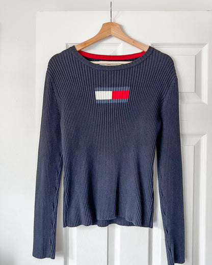 Tommy Hilfiger Navy Ribbed Sweater
