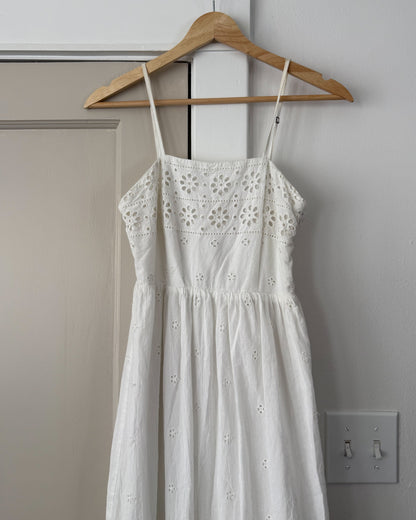 White Ruffle Eyelet Dress