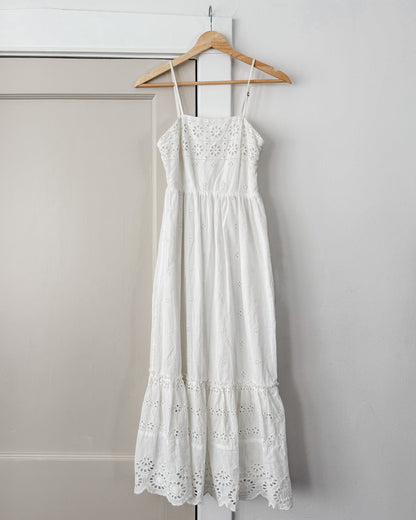 White Ruffle Eyelet Dress