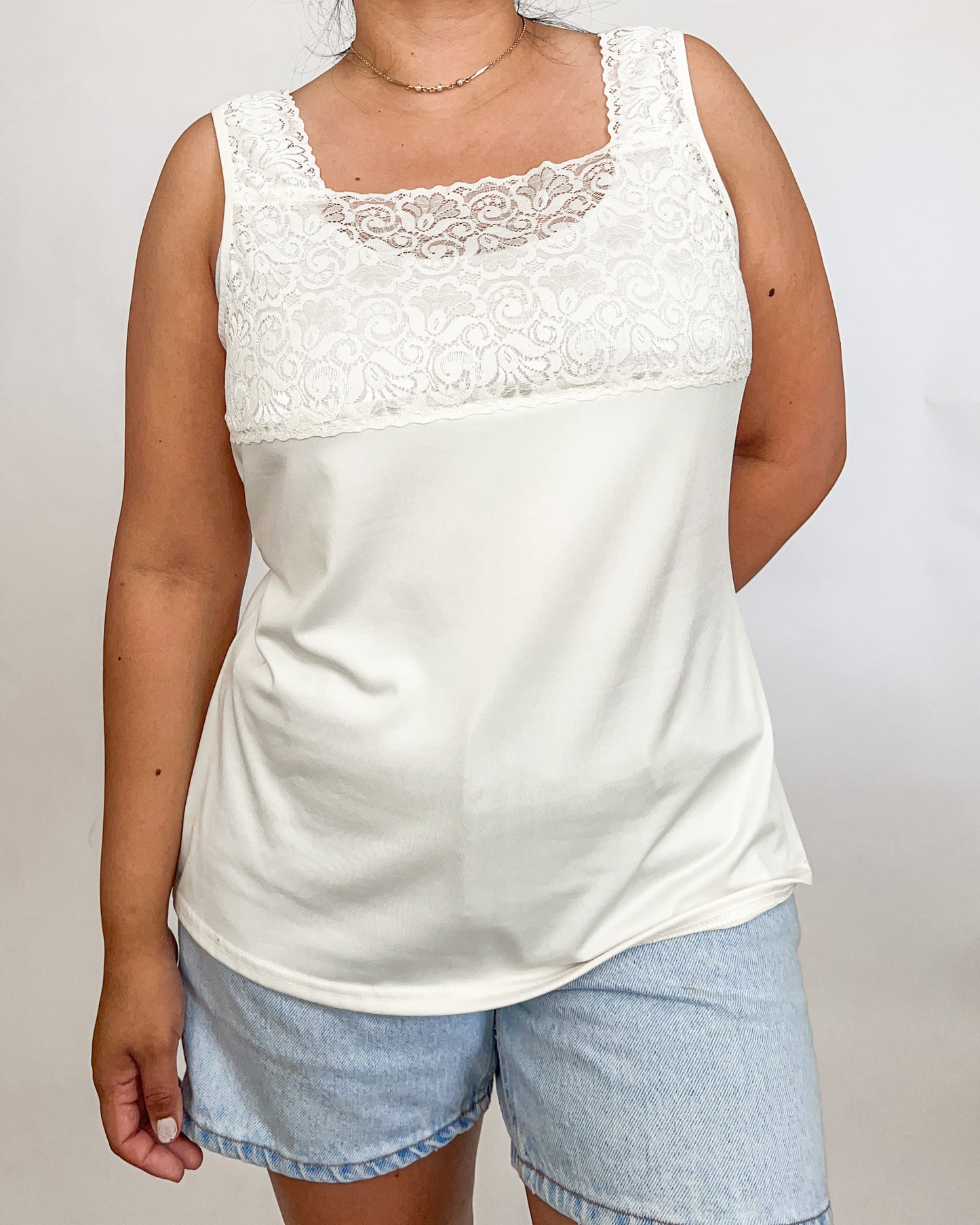 White Lace Tank Top