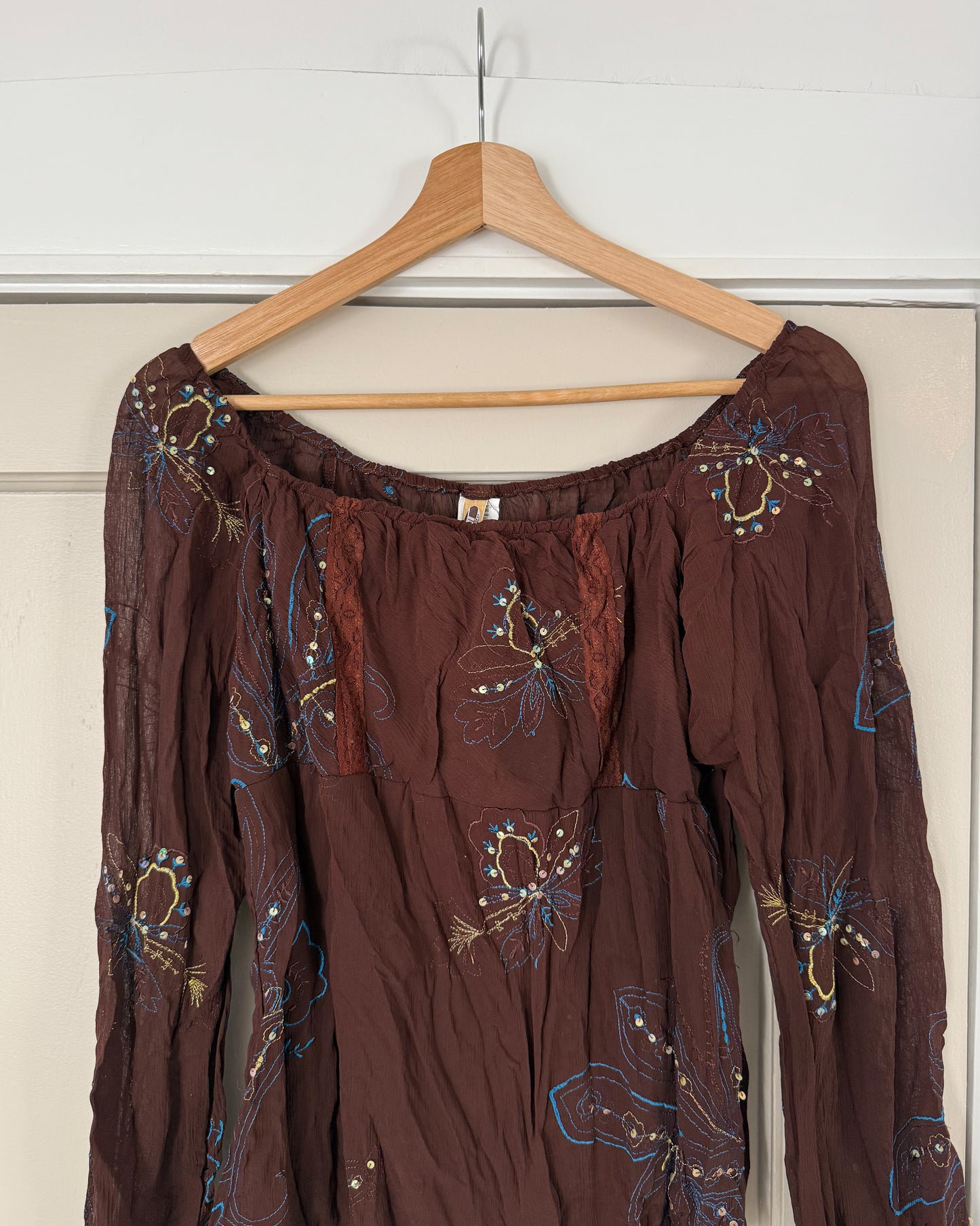 Brown Floral Blouse