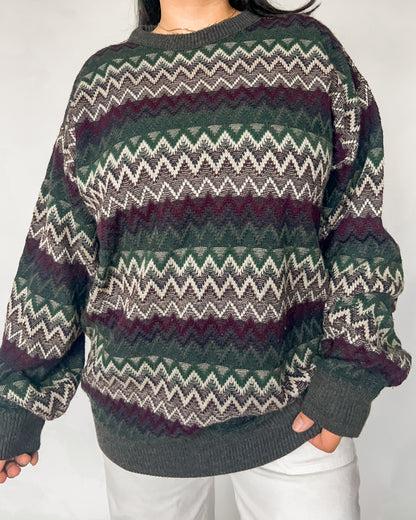 Zigzag Patterned Knitted Sweater