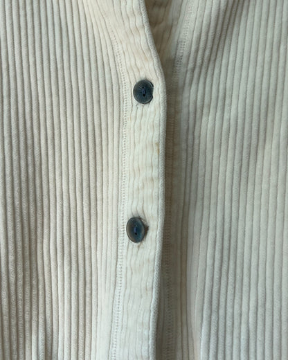 Cream Corduroy Jacket with Floral Embroidery