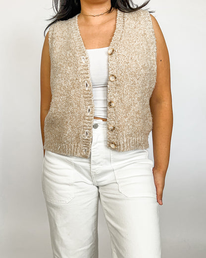Beige Knitted Vest