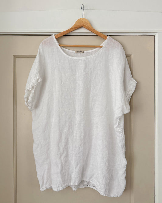 Italian Linen Eyelet T Shirt