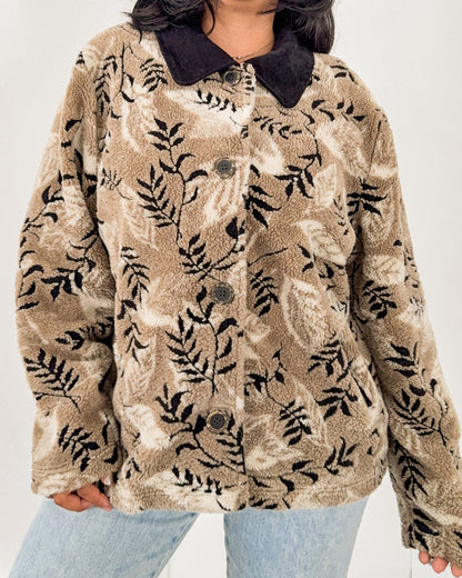 Vintage Leaf Fleece Jacket